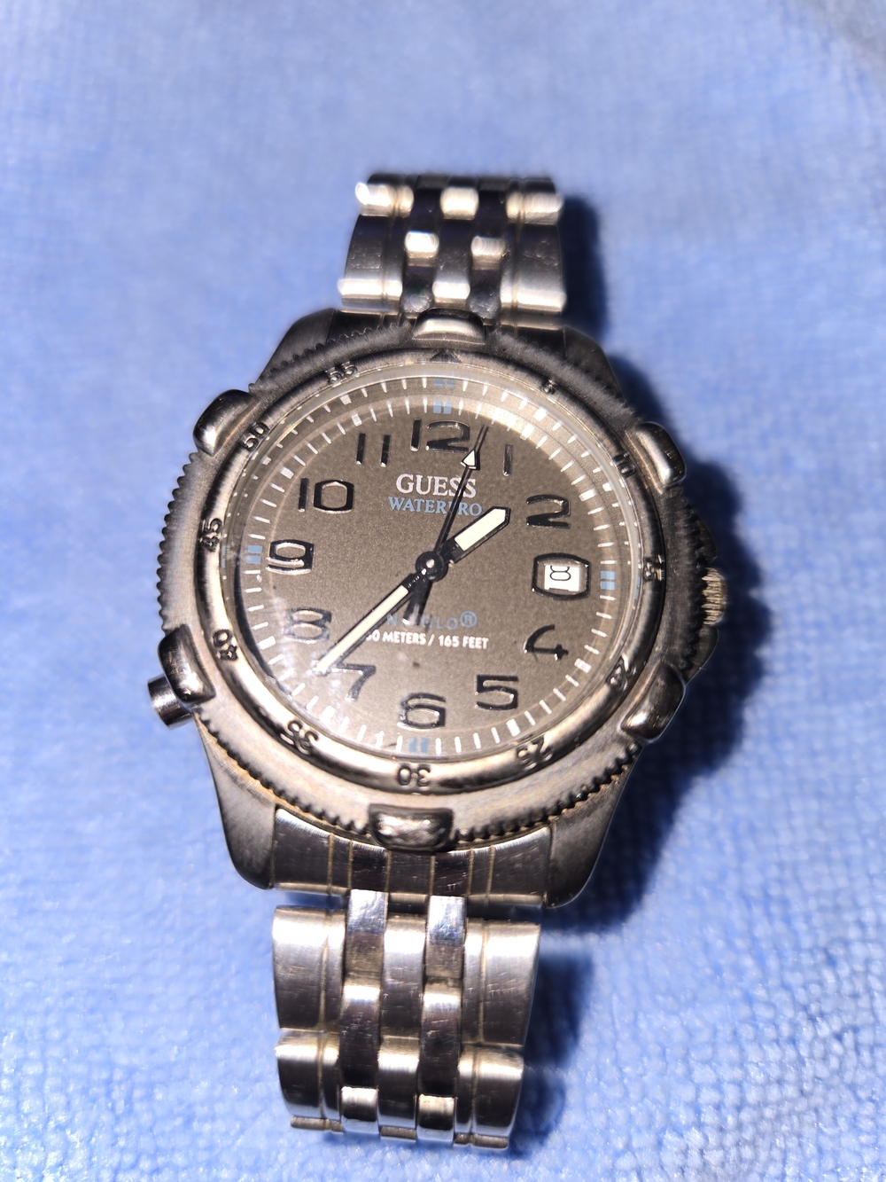 Guess Gunmetal and Silver Men's Watch
